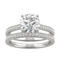 1.92 CTW DEW Round Moissanite Bridal Set in 14K White Gold