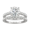 2.37 CTW DEW Round Moissanite Cathedral Bridal Set in 14K White Gold