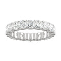 4.18 CTW DEW Cushion Moissanite Eternity Ring in 14K White Gold