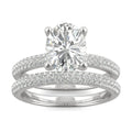 2.54 CTW DEW Oval Moissanite Side-Stone Bridal Set in 14K White Gold