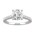 1.92 CTW DEW Round Moissanite Engagement Ring in 14K White Gold