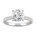 2.08 CTW DEW Round Moissanite Engagement Ring in 14K White Gold