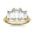 2.91 CTW DEW Emerald Moissanite Three-Stone Engagement Ring in 14K Yellow Gold