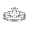3.26 CTW DEW Oval Moissanite Five-Stone Ring in 14K White Gold