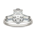 3.46 CTW DEW Elongated Oval Moissanite Five-Stone Ring in 14K White Gold