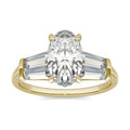 3.46 CTW DEW Elongated Oval Moissanite Five-Stone Ring in 14K Yellow Gold