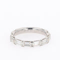 2.70 CTW DEW Emerald Moissanite Shared Prong Band in Sterling Silver