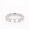 4.64 CTW DEW Emerald Moissanite Shared-Prong Band in Sterling Silver