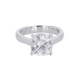 2.80 CTW DEW Cushion Moissanite Four-Prong Solitaire Engagement Ring in Sterling Silver