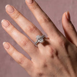 Solisfine Moissanite 4.0 Ct ～5.5 Ct Oval Cut White Gold Wedding Ring For Women