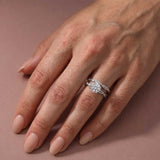 S925 Moissanite Twist 1.0Ct Round Cut 2PC Engagement Ring with 0.22Ct/0.35Ct Round Cut Wedding Band