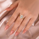 Solisfine Moissanite 4.0 Ct Pear Cut Yellow Gold Engagement Ring For Women