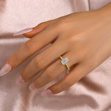 Solisfine Moissanite 2.0 Ct~3.5 Ct Radiant Cut Yellow Gold Engagement Ring For Women