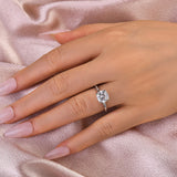 Solisfine Moissanite 2.0~4.0 Ct Round Cut White Gold Promise Ring