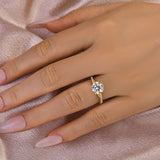 Solisfine Moissanite 1.2Ct~2.0 Ct Twist Yellow Gold Pave Promise Bridal Ring