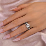 Solisfine Moissanite 2.0 Ct Princess Cut Travel Ring