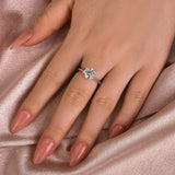 Solisfine Moissanite 2.0 Ct ～3.0Ct Round Cut 6 Prong White Gold Engagement Ring