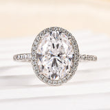 Solisfine Moissanite 4.5 Ct Oval White Gold Promise Ring