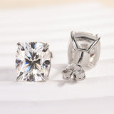 Solisfine Moissanite 2.0 Ct*2 Diamond White Gold 4 Prong Cushion Stud Earrings