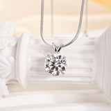 Solisfine Moissanite 3.0 Ct Round Cut White Gold Pendant Necklace