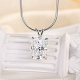 Solisfine Moissanite 4.5 Ct  Radiant Cut White Gold Pendant Necklace