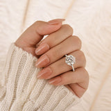 Moissanite 4.0 Ct Round Cut 6 Prong White Gold Promise Ring For Women
