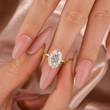 Solisfine Moissanite 5.5 Ct Oval Cut Yellow Gold Promise Ring For Women