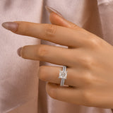 Solisfine Moissanite 2.0 Ct Princess Cut Wedding Ring Set For Women