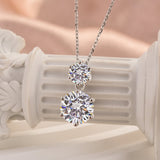 Solisfine Moissanite 3.8 Ct Round Cut White Gold Pendant Necklace