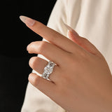 Moissanite 4.0Ct Round Cut White Gold Bridal Ring Set