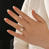 Solisfine Moissanite 2.5Ct~4.0 Ct Cushion Cut Yellow Gold Engagement Ring