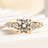 Solisfine Moissanite 2.0 Ct Cushion Yellow Gold Bridal Ring