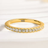 Solisfine Moissanite 0.5 Ct Yellow Gold  Full Eternity Thin Wedding Band For Women
