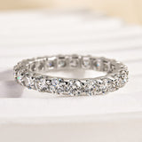 S925 Solisfine Moissanite 2.5Ct/5.5Ct Round Cut Women's Wedding Band