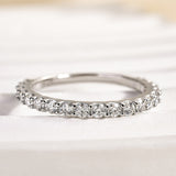 Solisfine Moissanite 0.6 Ct White Gold Round Cut Eternity Wedding Band