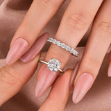 Moissanite S925 2.0Ct/4.0Ct Round Cut White Gold/Yellow Gold Wedding Ring Set