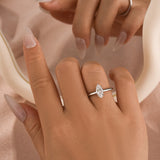 Moissanite 1.0 Ct/2.0 Ct/3.0Ct Marquise Cut Solitaire White Gold Promise Ring For Women