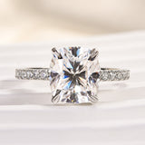 Solisfine Moissanite 3.0 Ct Cushion Cut White Gold Engagement Ring For Women