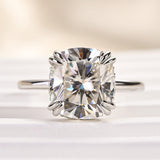 Solisfine Moissanite 4.5 Ct Cushion Cut White Gold Engagement Ring