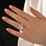 2.5 Ct/4.0Ct Oval Cut Hidden Halo White Gold Moissanite Diamond Engagement Ring