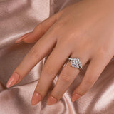 Solisfine Moissanite 1.2 Ct Round Cut/ 4.0Ct Heart Cut White Gold Wedding Ring Set