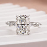 Solisfine Moissanite 3.5 Ct Radiant Cut White Gold Travel Ring For Women