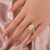 4.0 Ct Marquise Cut Yellow Gold Moissanite Diamond Wedding Ring Set