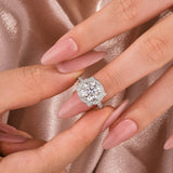 Solisfine Moissanite 3.0Ct Halo Round White Gold Engagement Ring