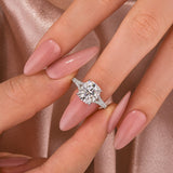 Moissanite 3.0Ct Cushion Cut Split Shank White Gold Engagement Ring