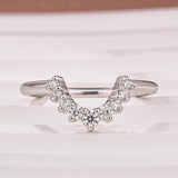 Moissanite 0.5Ct White Gold Contoured Ring