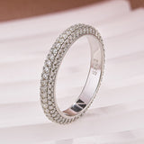 2.0Ct White Gold Pavé Moissanite Wedding Ring