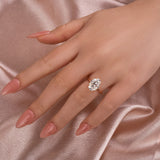 Solisfine Moissanite 4.0 Ct Oval Cut Rose Gold Promise Ring For Women