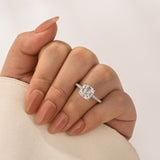 2.5Ct Asscher Cut White Gold Moissanite Diamond Engagement Ring