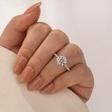 Solisfine Moissanite 2.0 Ct ～4.0 Ct Round Cut 6 Prong Promise Rings For Women